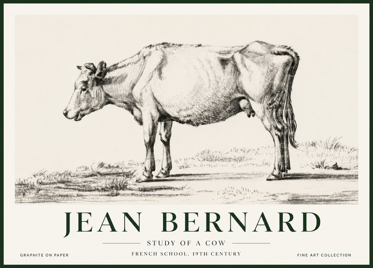 Jean Bernard Study of a Cow XI No5 - Póster