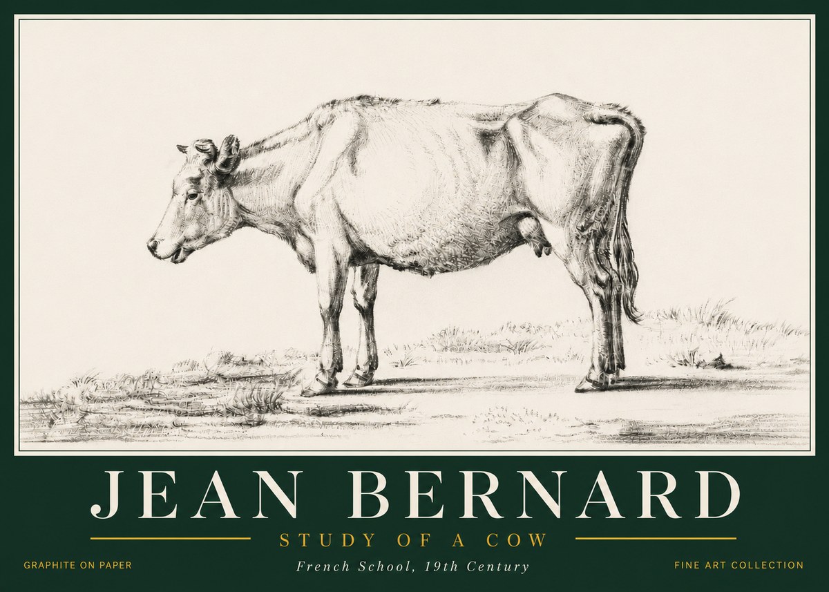 Jean Bernard Study of a Cow XI No6 - Póster