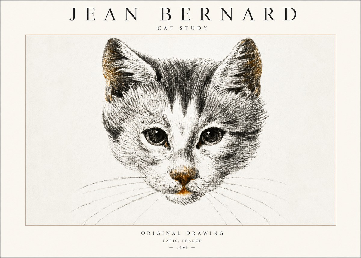 Jean Bernard Cat Study IX No6 - Póster