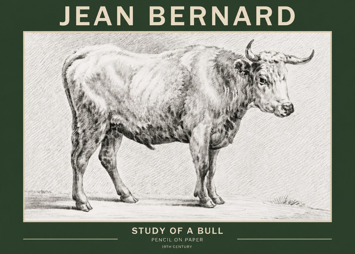 Jean Bernard Study of a Bull IV No2 - Póster