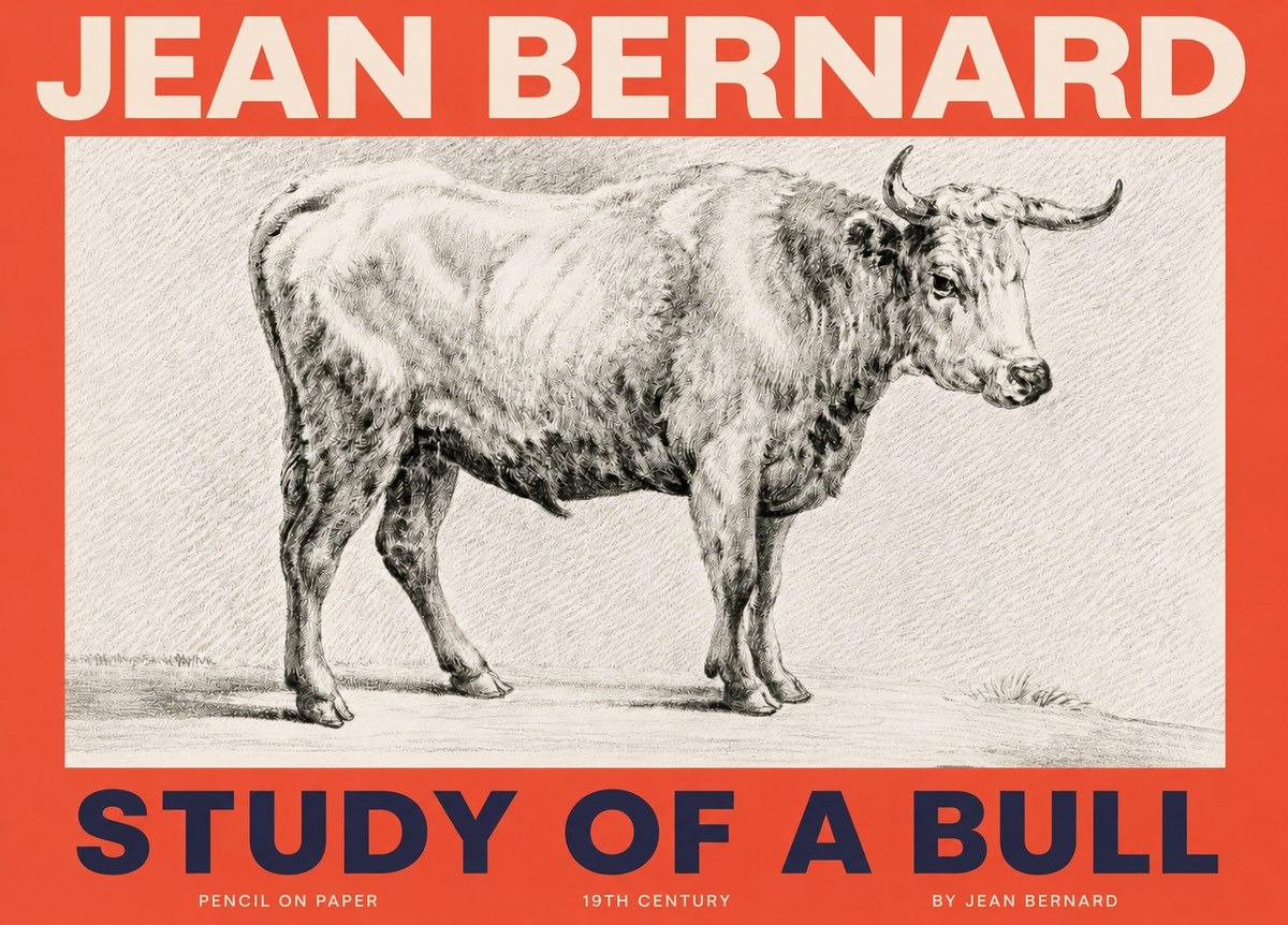 Jean Bernard Study of a Bull IV No3 - Póster