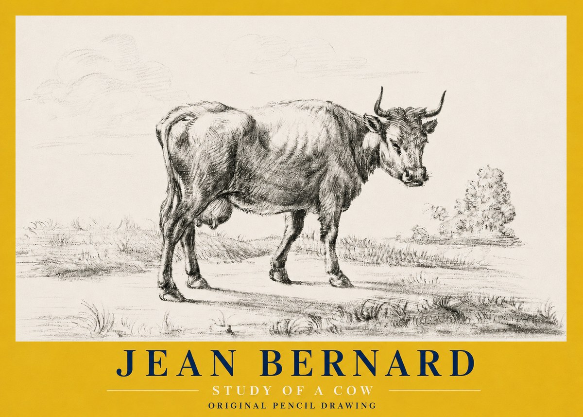 Jean Bernard Study of a Cow XII No4 - Póster