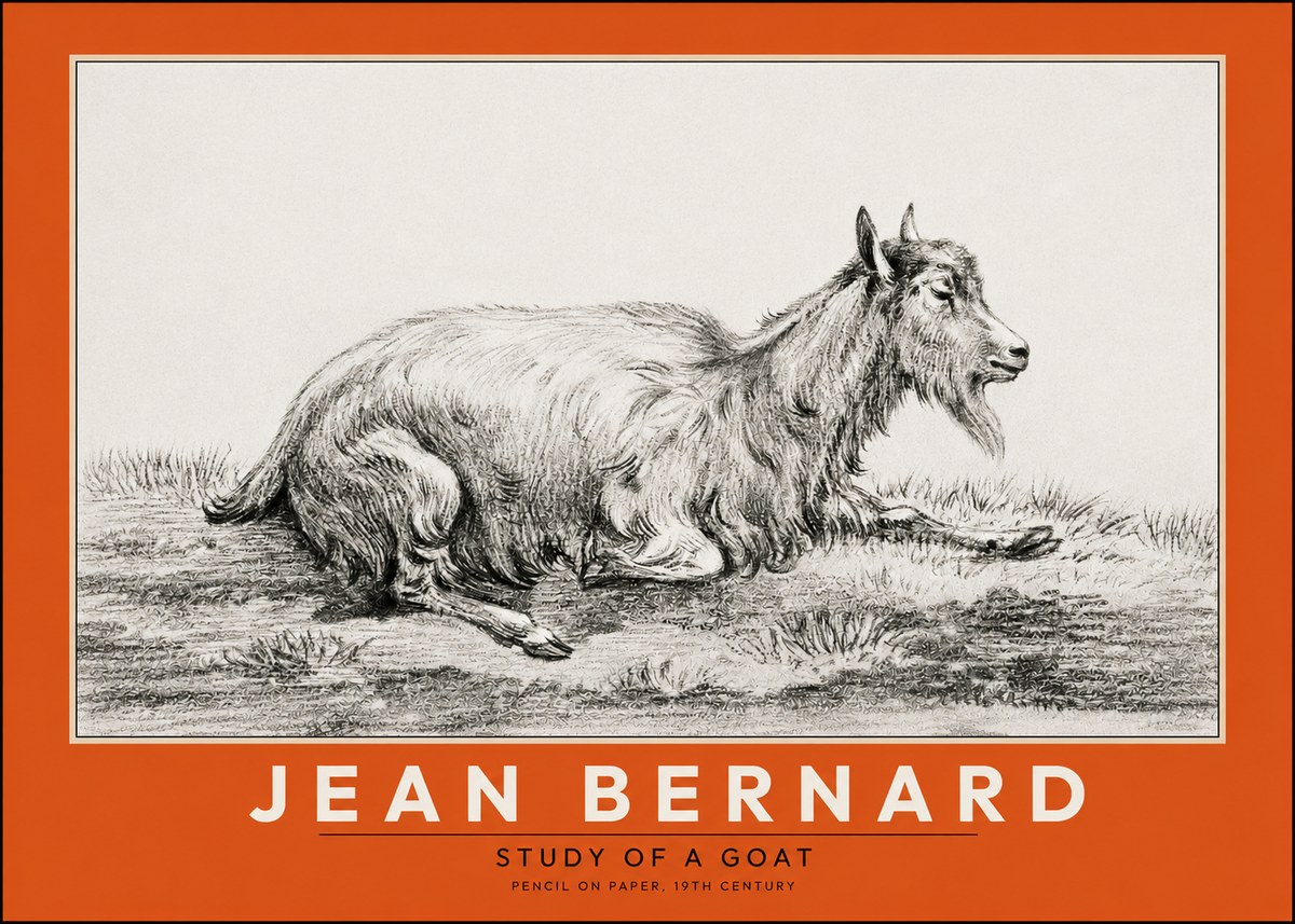 Jean Bernard Study of a Goat V No2 - Póster