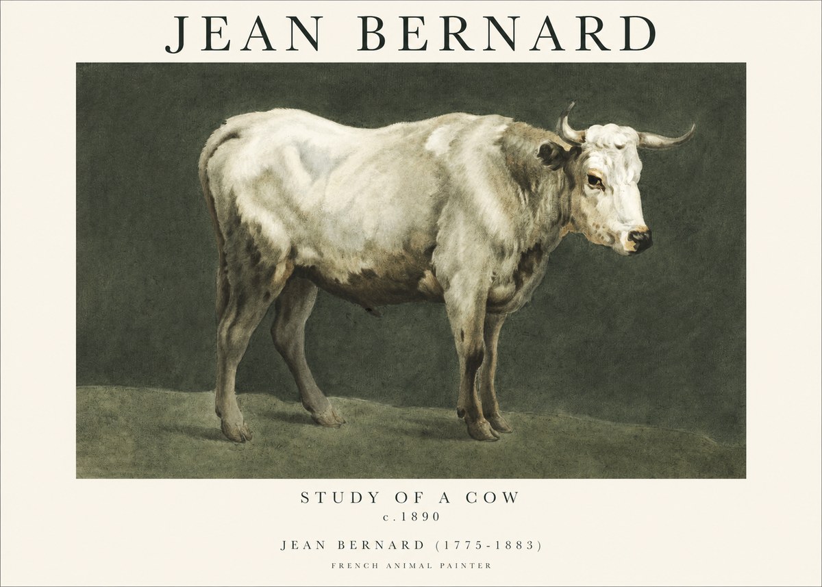 Jean Bernard Study of a Cow C. 1890 No1 - Póster
