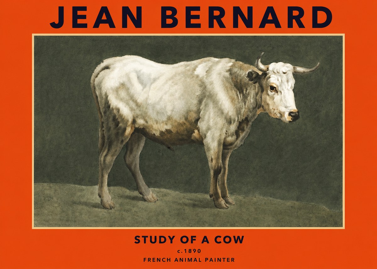 Jean Bernard Study of a Cow C. 1890 No2 - Póster