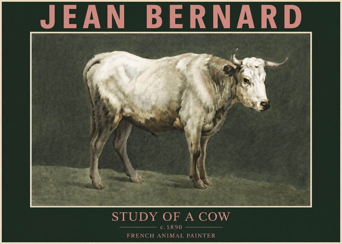 Jean Bernard Study of a Cow C. 1890 No3 - Póster