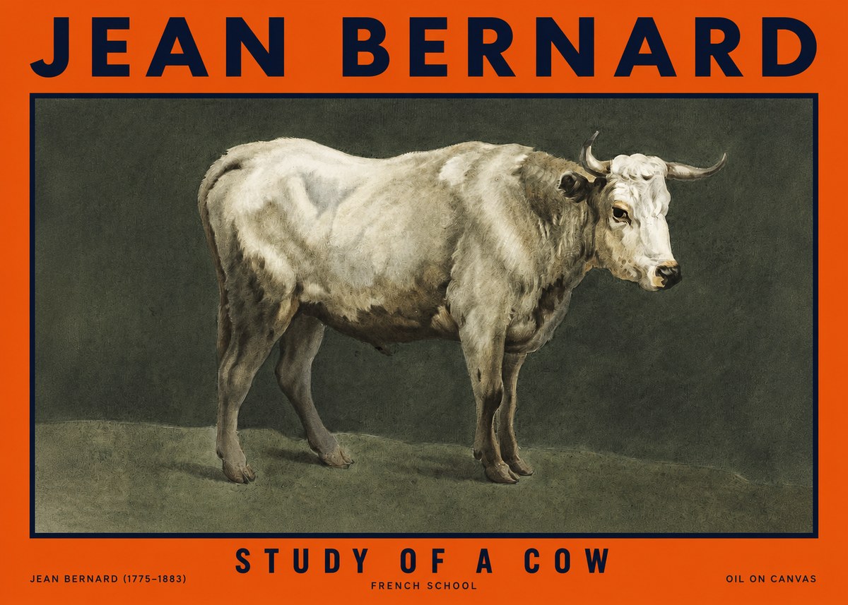 Jean Bernard Study of a Cow C. 1890 No6 - Póster