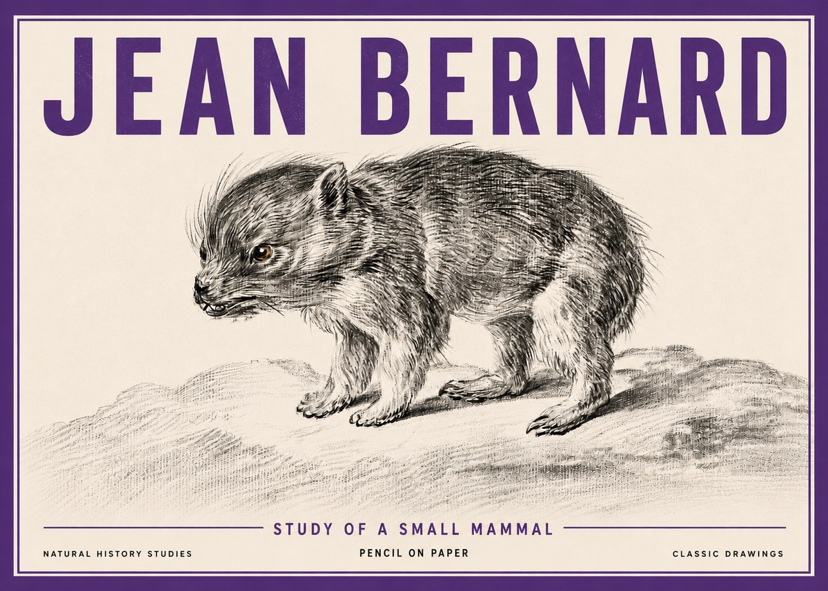 Jean Bernard Study of a Small Mammal No5 - Póster