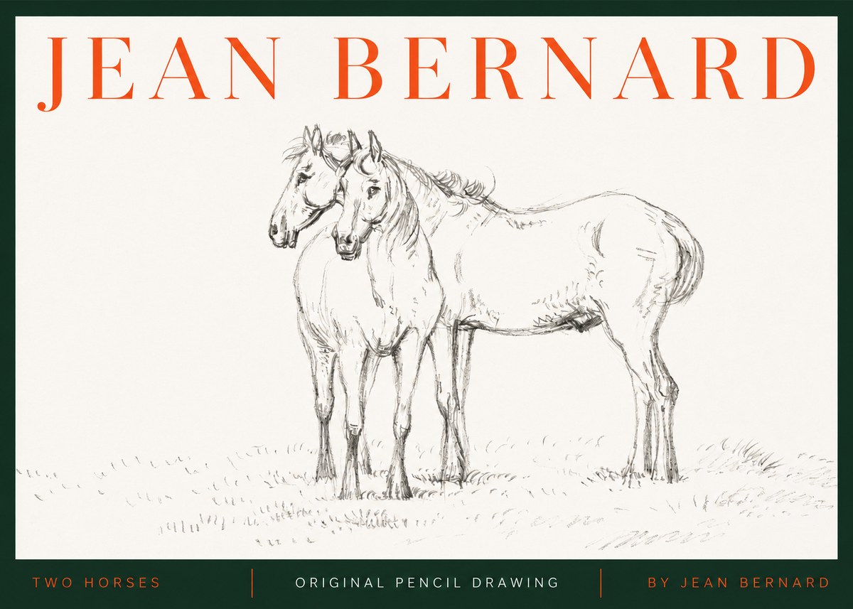 Jean Bernard Two Horses I No2 - Póster