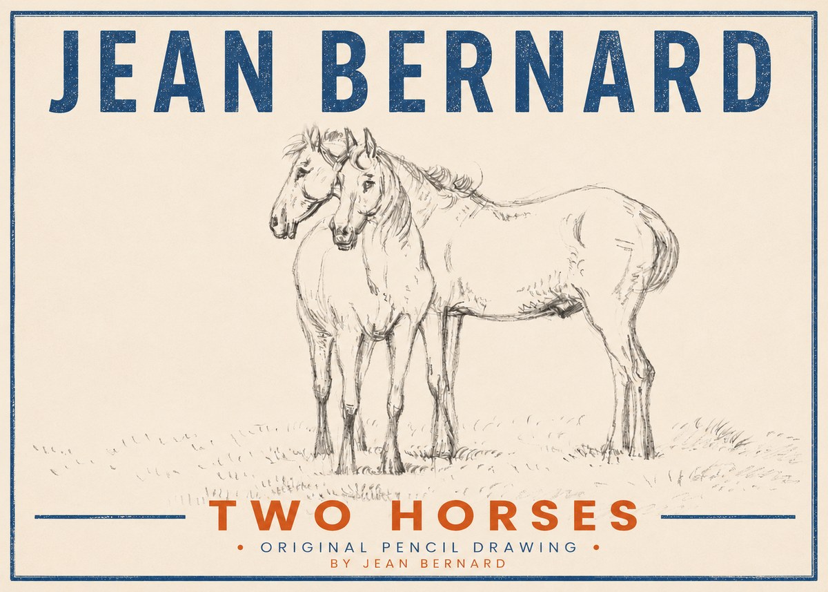 Jean Bernard Two Horses I No3 - Póster