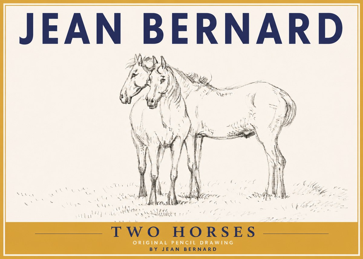 Jean Bernard Two Horses I No4 - Póster