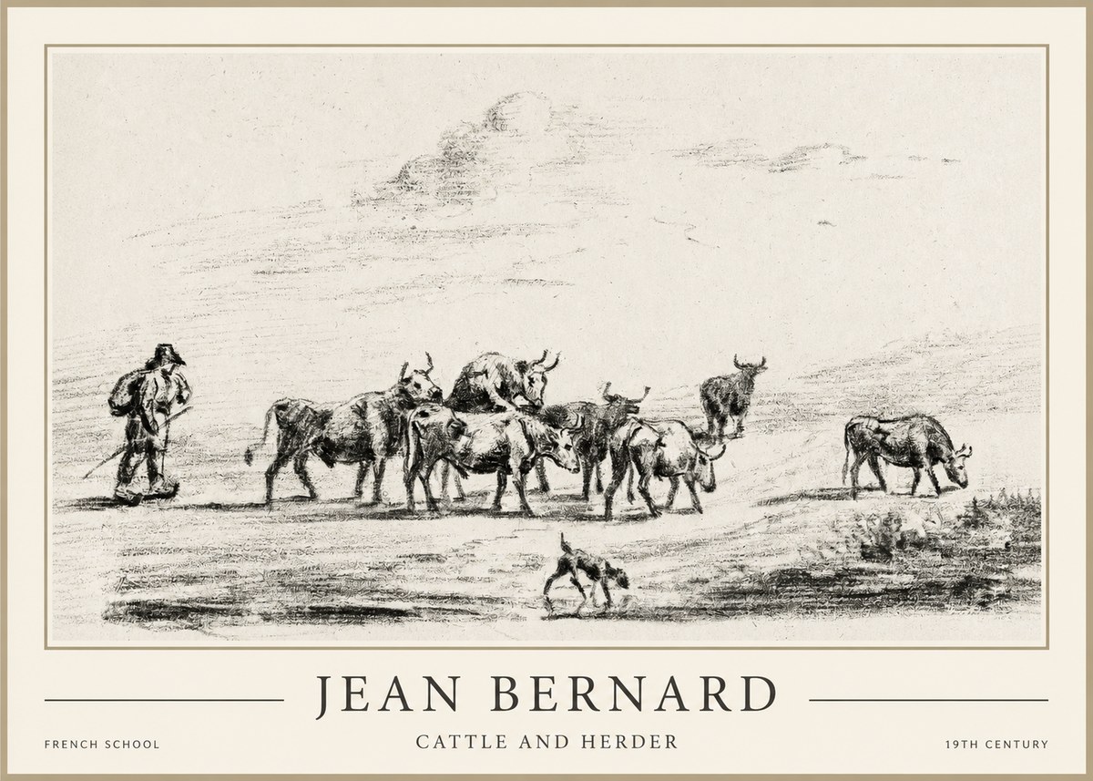 Jean Bernard Cattle and Herder No1 - Póster
