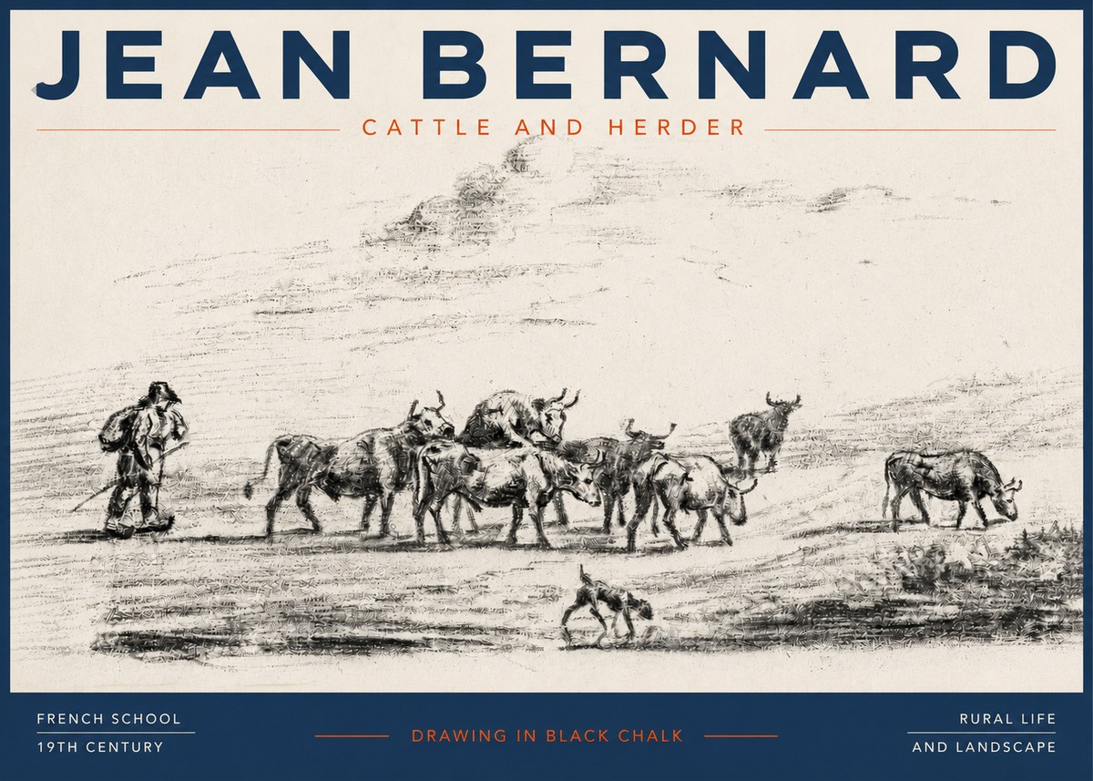 Jean Bernard Cattle and Herder No3 - Póster