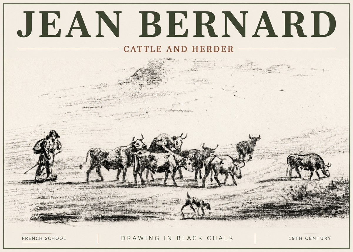 Jean Bernard Cattle and Herder No4 - Póster