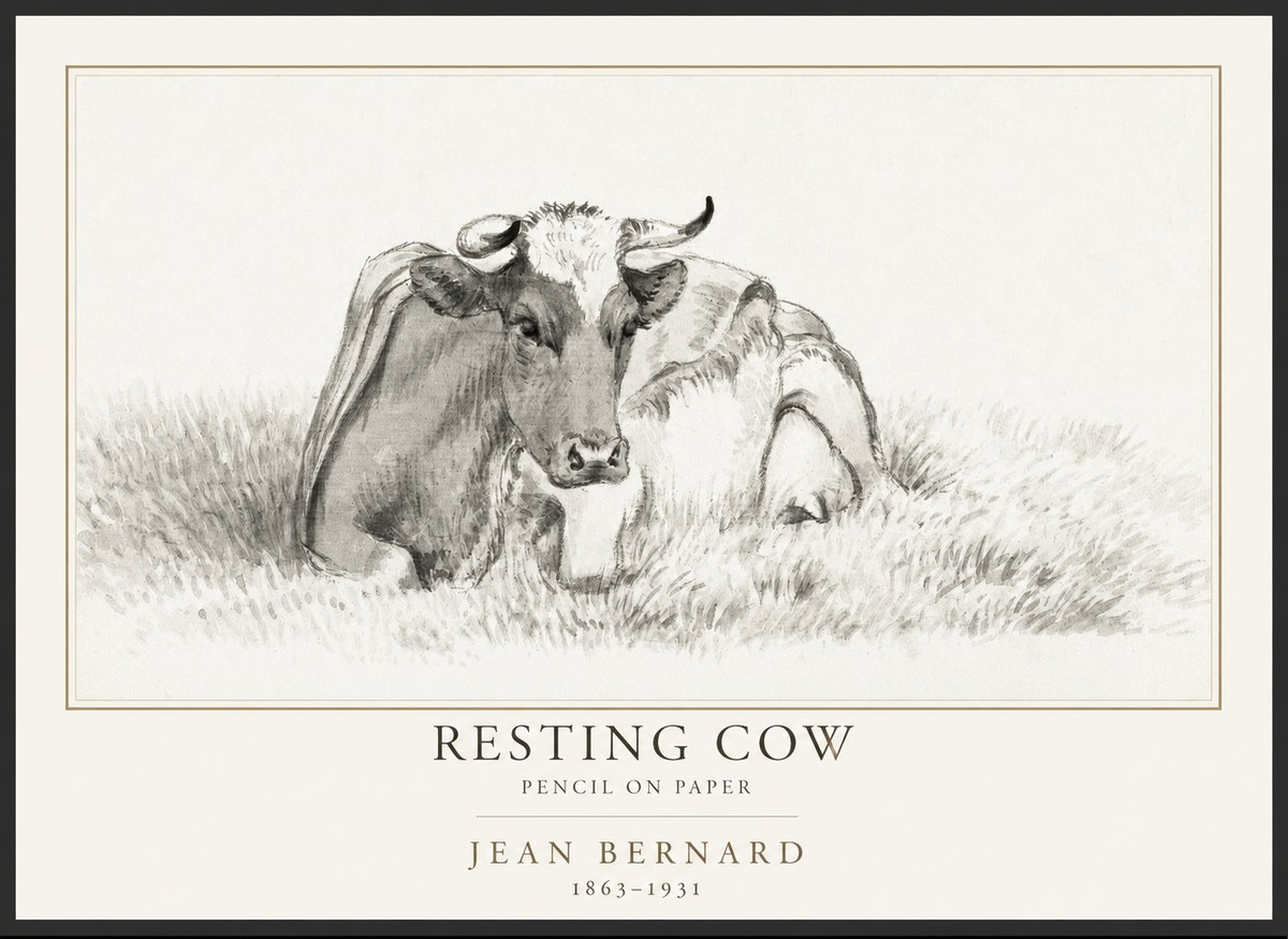 Jean Bernard Resting Cow IV No1 - Póster