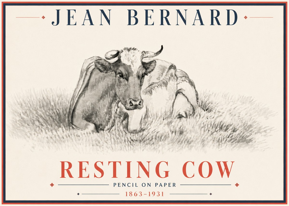 Jean Bernard Resting Cow IV No5 - Póster