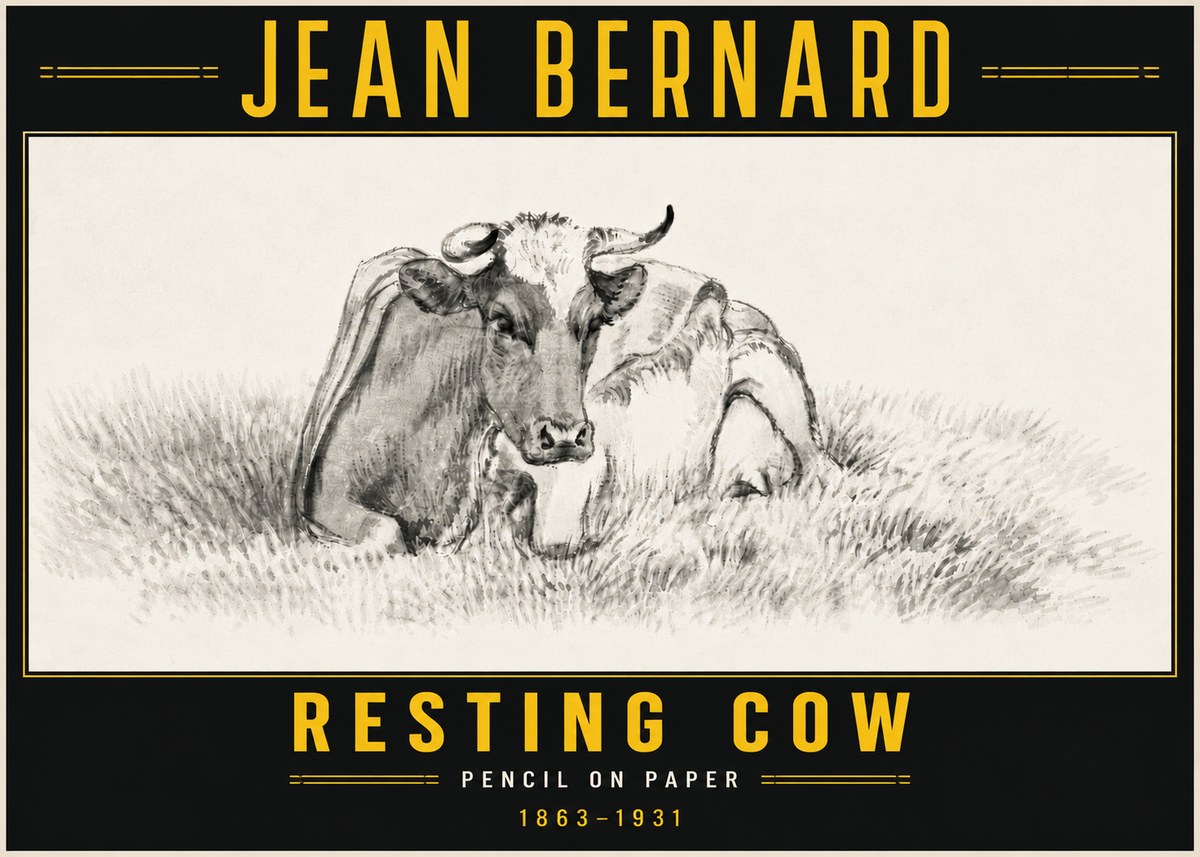 Jean Bernard Resting Cow IV No6 - Póster