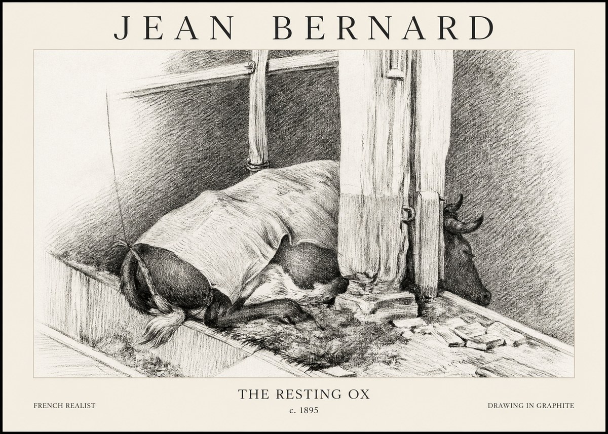 Jean Bernard The Resting Ox No1 - Póster
