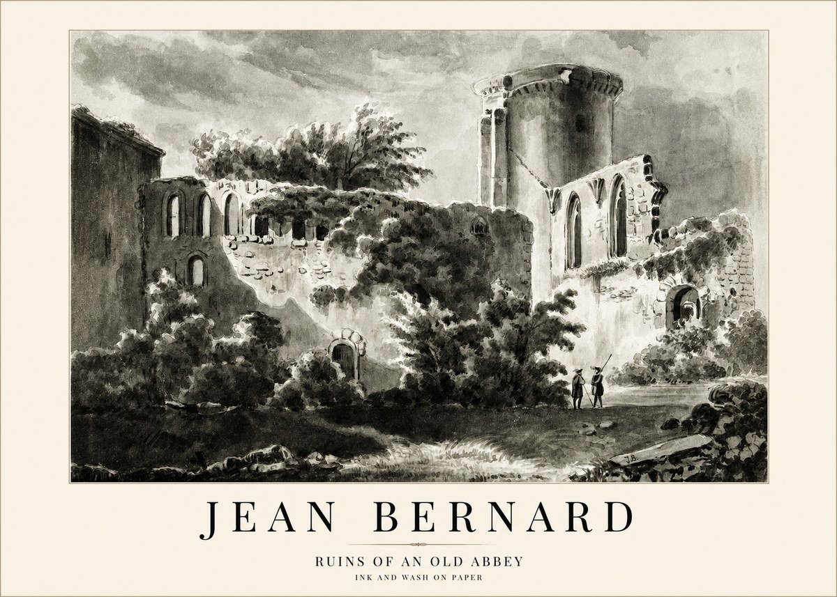 Jean Bernard Ruins of an Old Abbey No1 - Póster