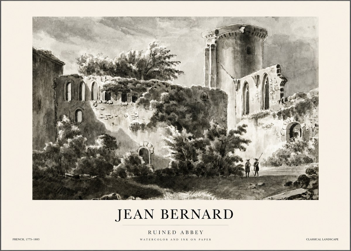 Jean Bernard Ruins of an Old Abbey No2 - Póster