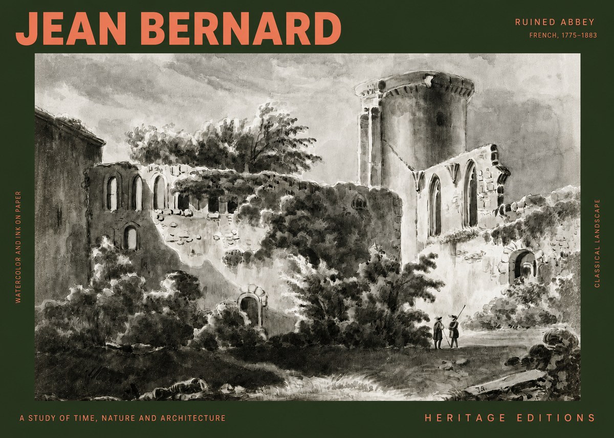 Jean Bernard Ruins of an Old Abbey No3 - Póster