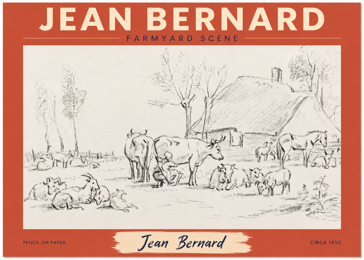 Jean Bernard Farmyard Scene No2 - Póster