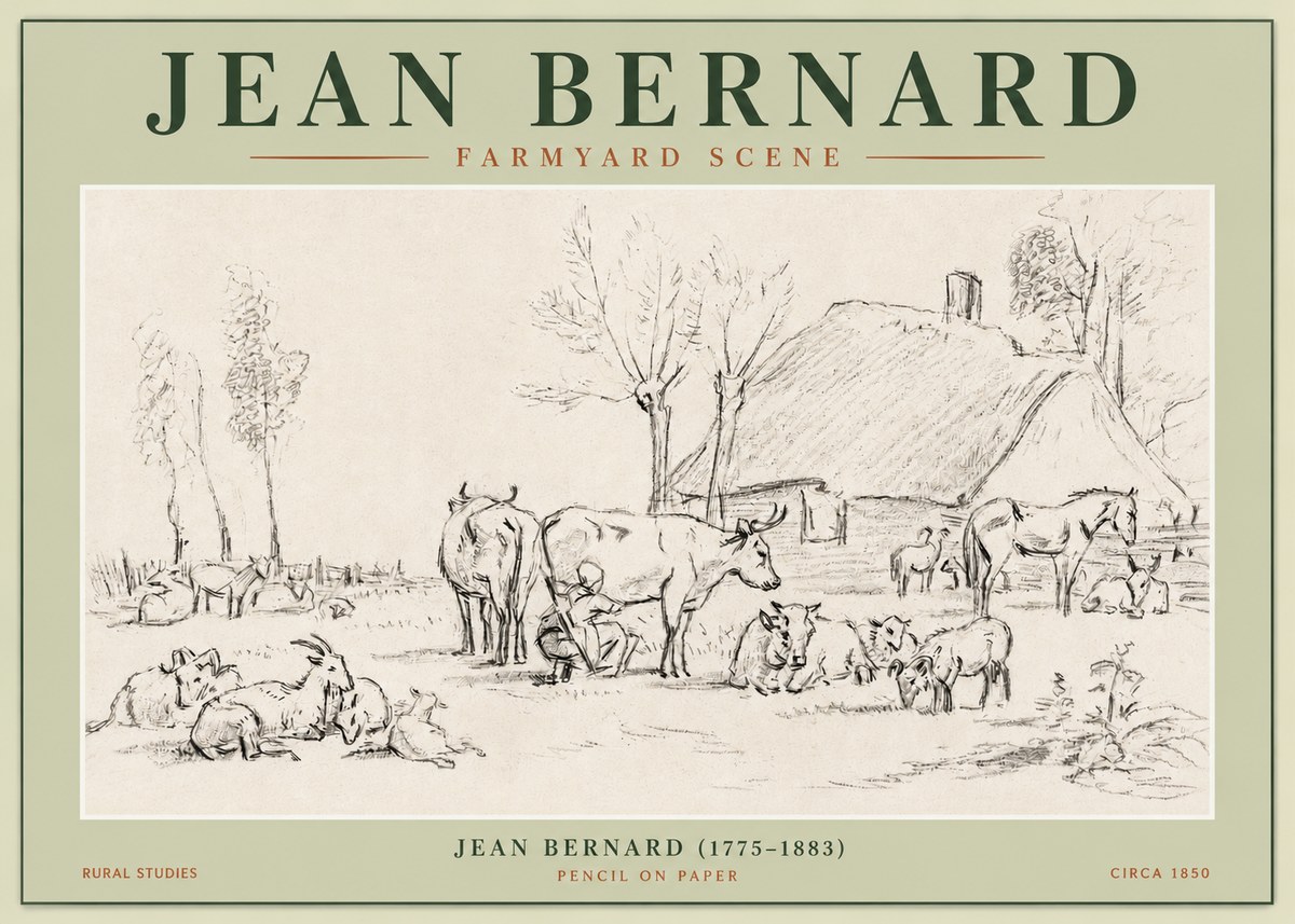 Jean Bernard Farmyard Scene No3 - Póster