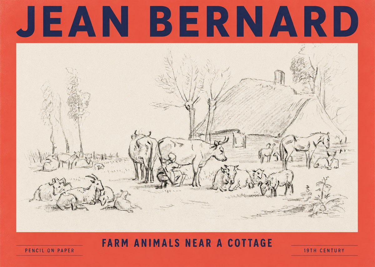 Jean Bernard Farmyard Scene No5 - Póster