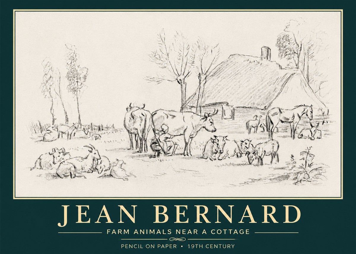 Jean Bernard Farmyard Scene No6 - Póster