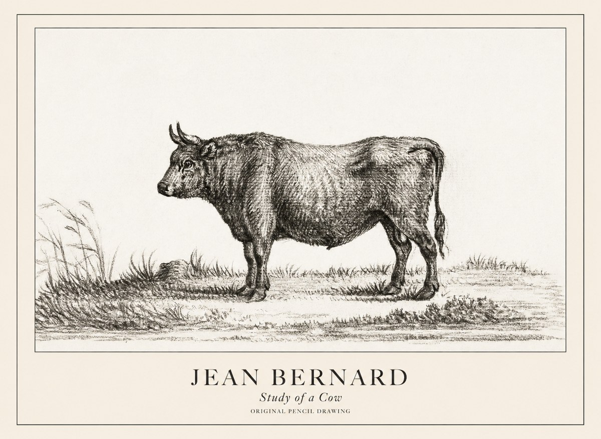 Jean Bernard Study of a Cow XIII No3 - Póster