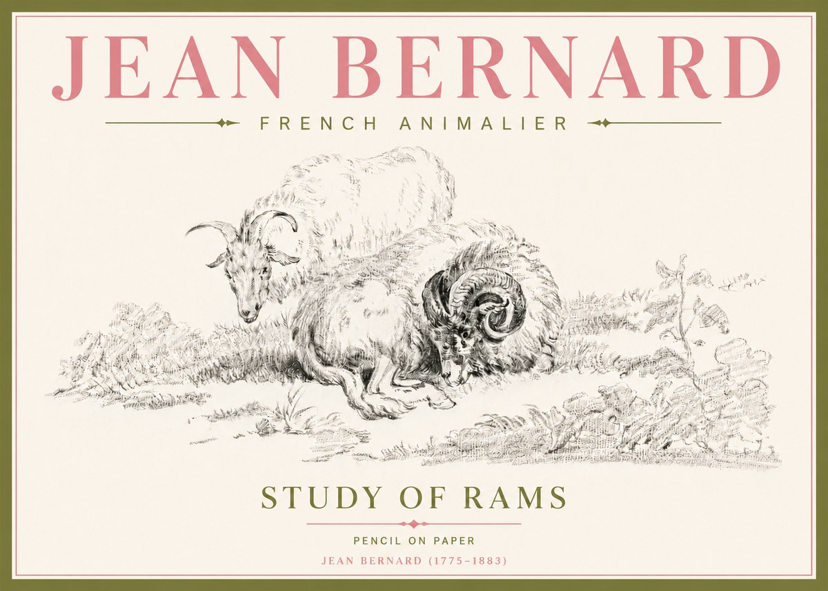 Jean Bernard Study of Sheep No5 - Póster
