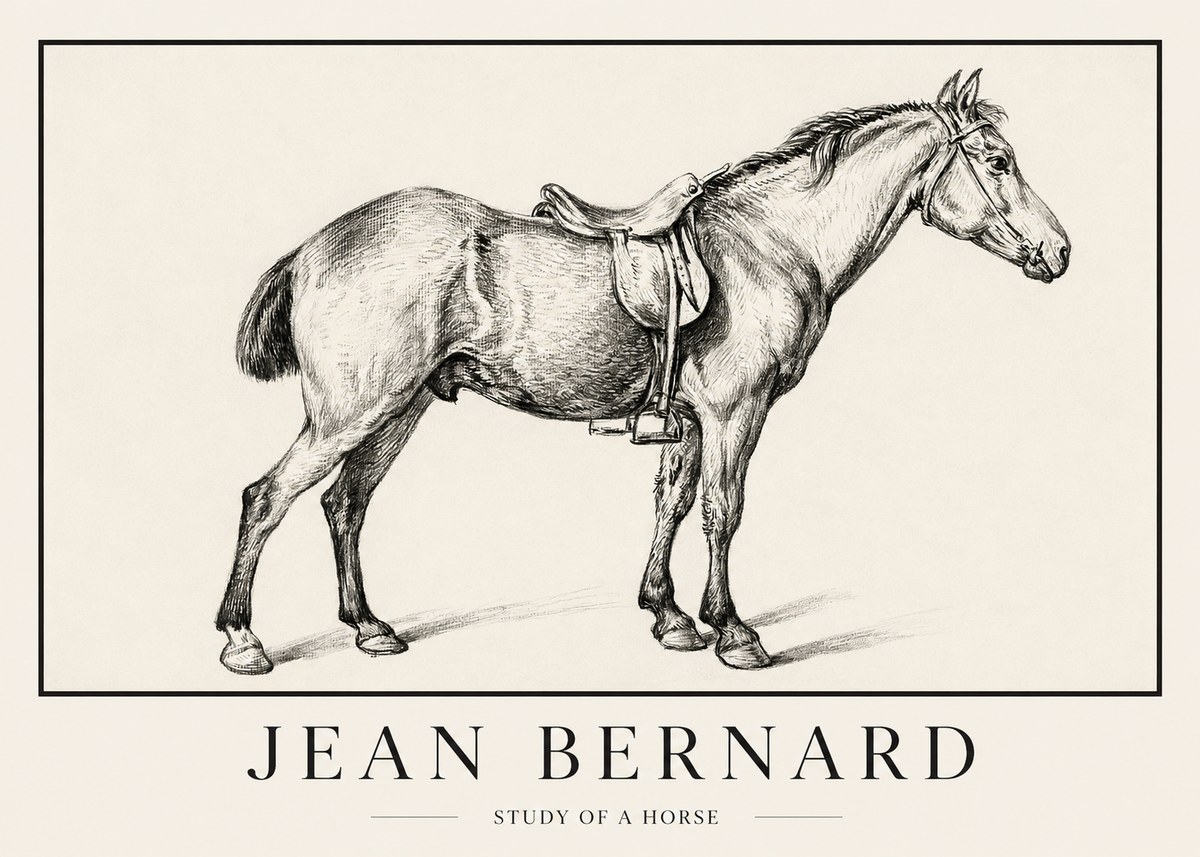 Jean Bernard Study of a Horse X No1 - Póster