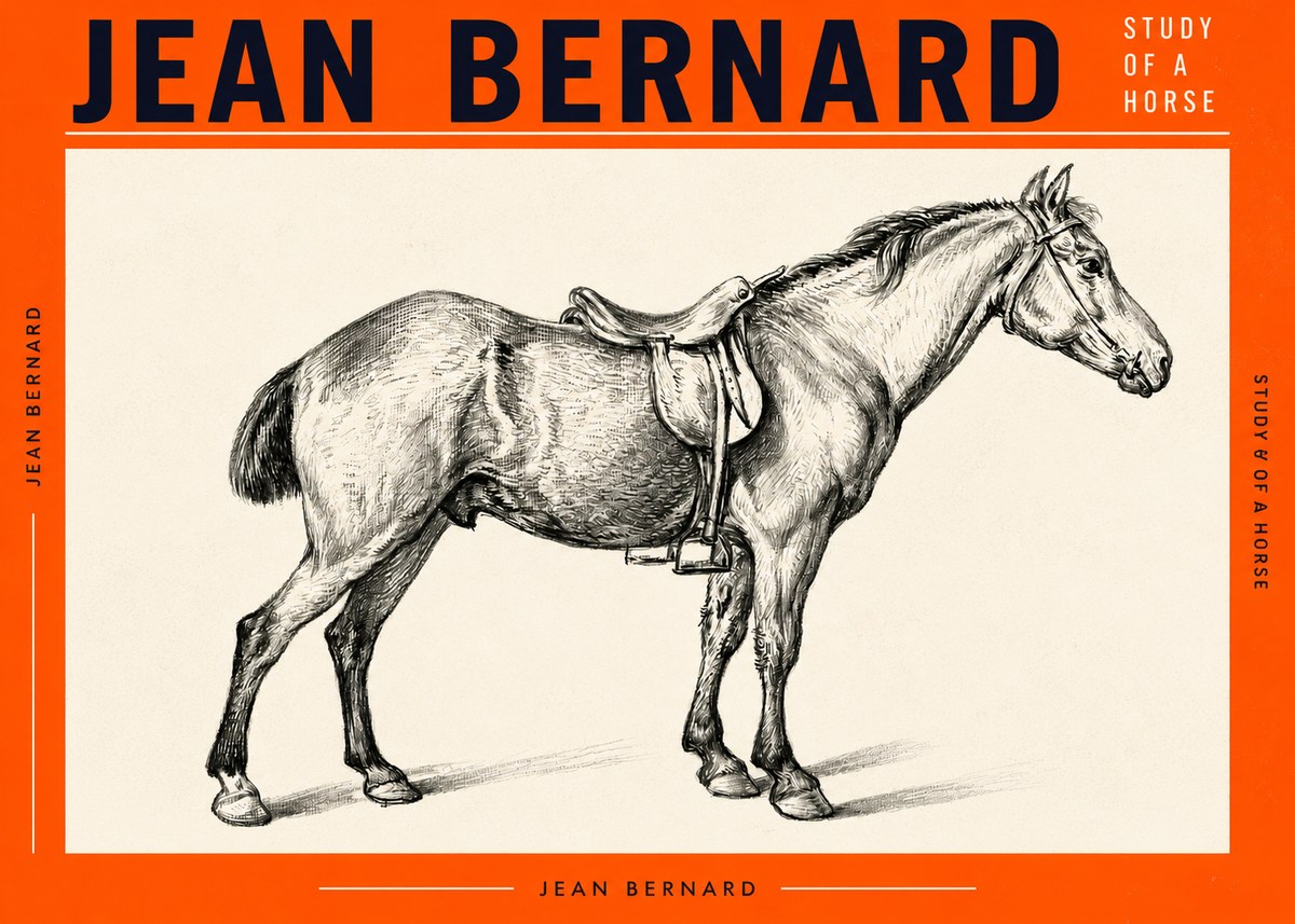 Jean Bernard Study of a Horse X No3 - Póster