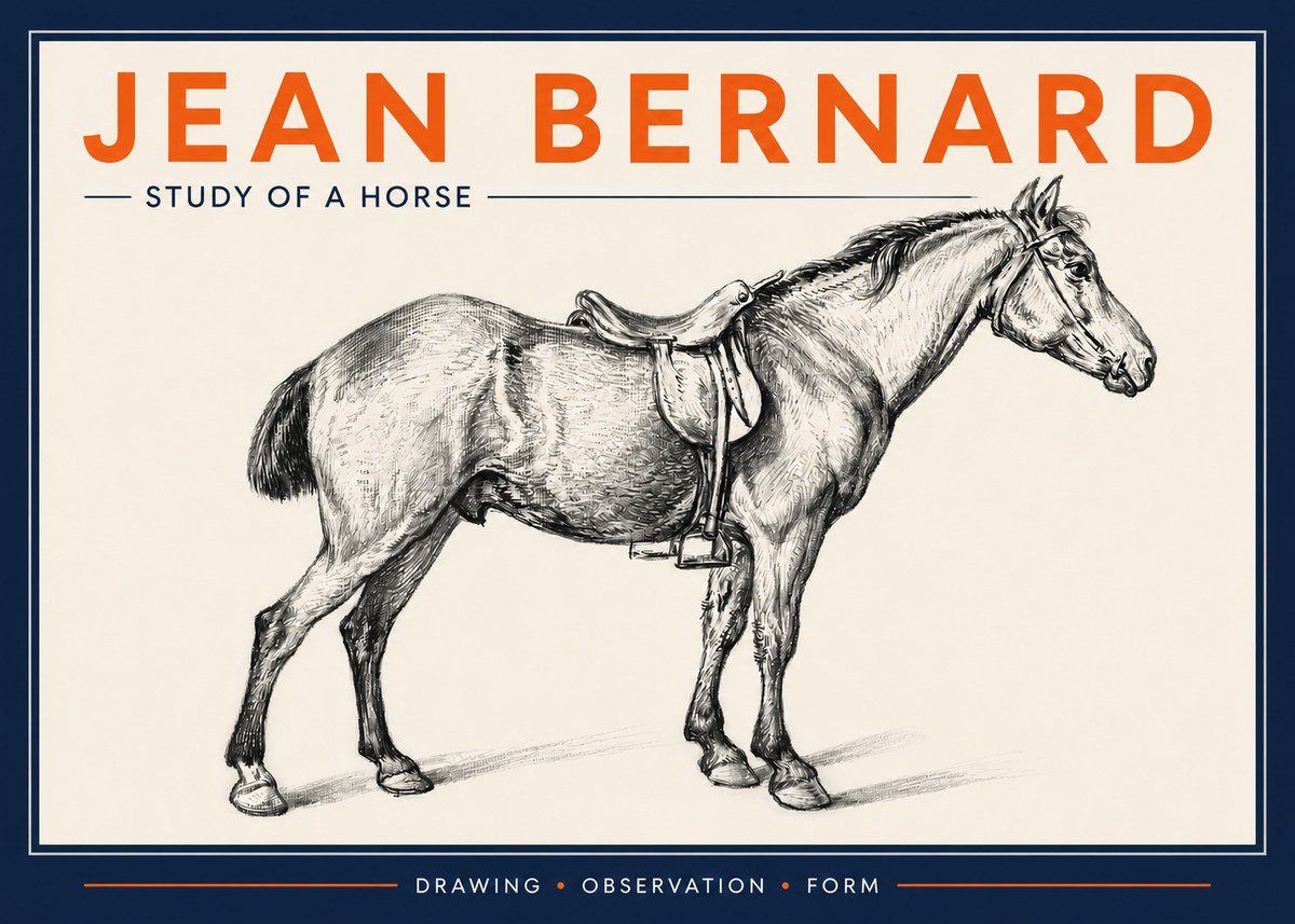 Jean Bernard Study of a Horse X No4 - Póster