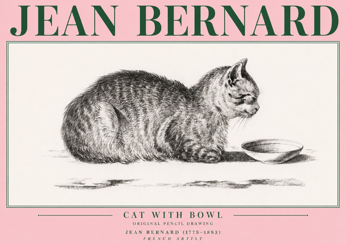 Jean Bernard The Cat No4 - Póster