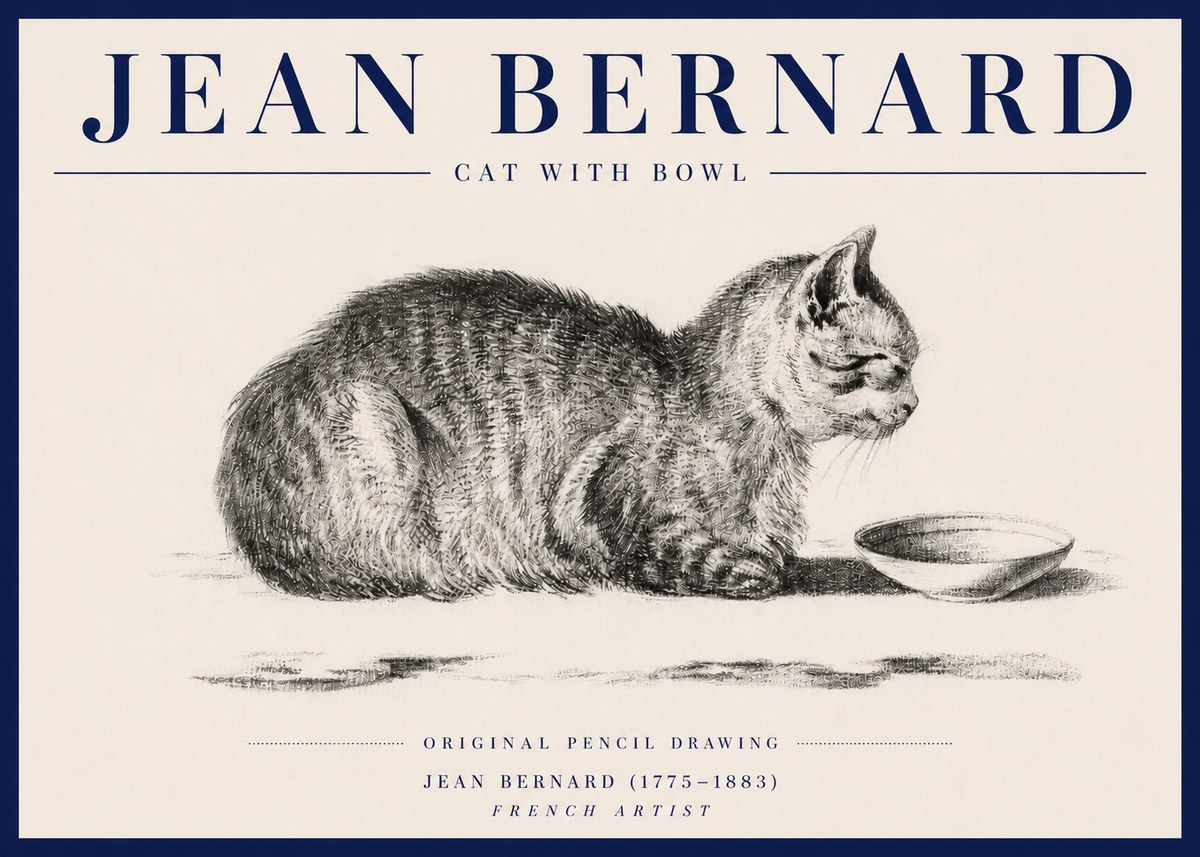 Jean Bernard The Cat No6 - Póster