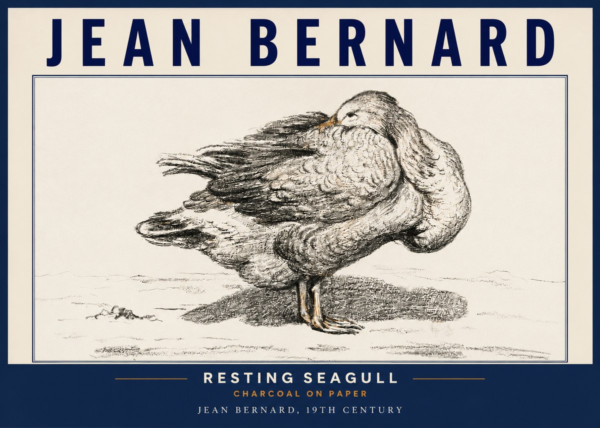 Jean Bernard Resting Seagull No4 - Póster