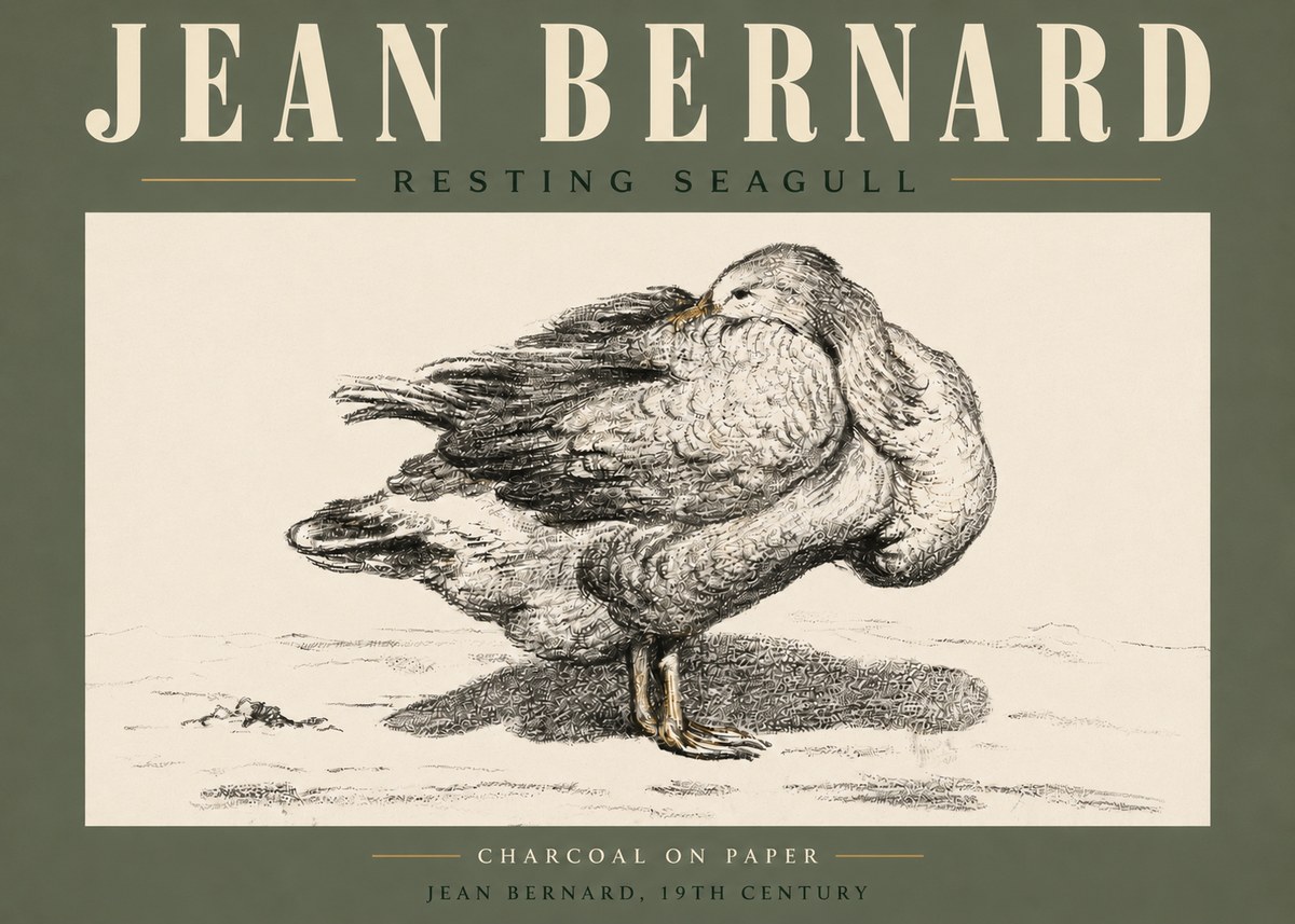 Jean Bernard Resting Seagull No5 - Póster