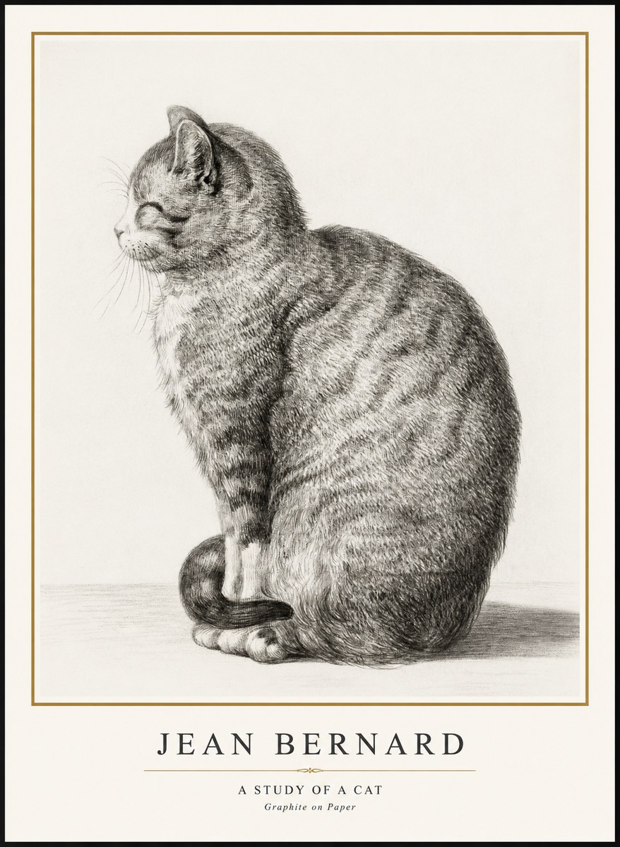 Jean Bernard Cat in Profile No3 - Póster