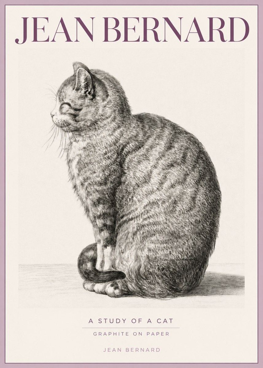Jean Bernard Cat in Profile No5 - Póster