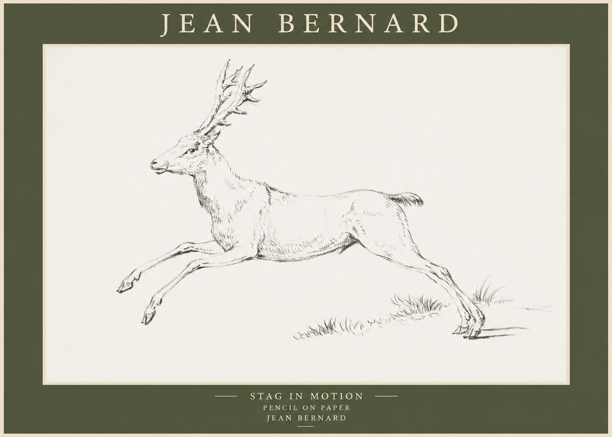 Jean Bernard Stag in Motion No1 - Póster