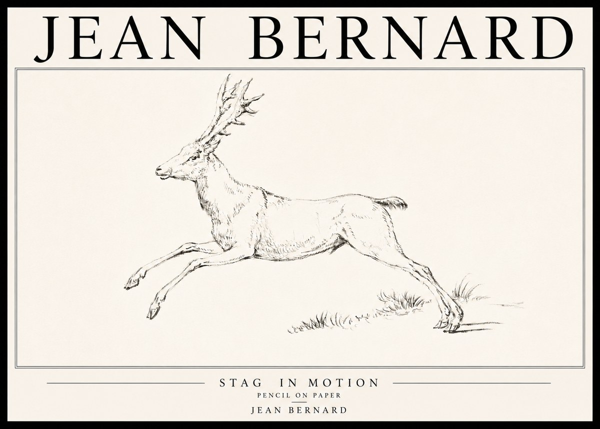 Jean Bernard Stag in Motion No6 - Póster