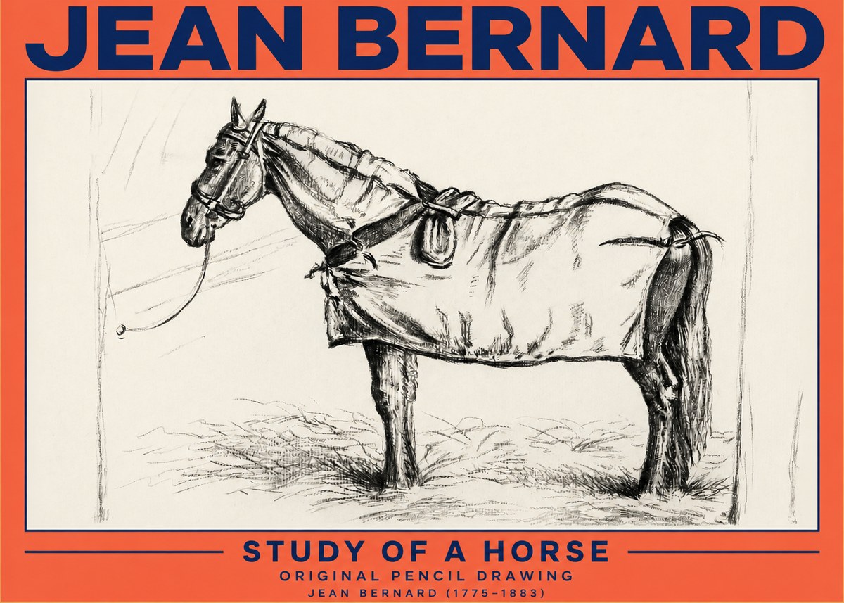 Jean Bernard Study of a Horse XI No3 - Póster