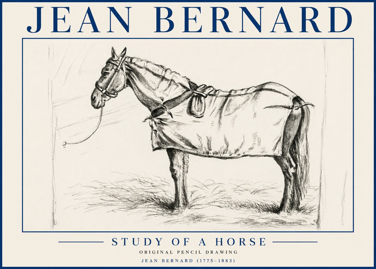 Jean Bernard Study of a Horse XI No5 - Póster