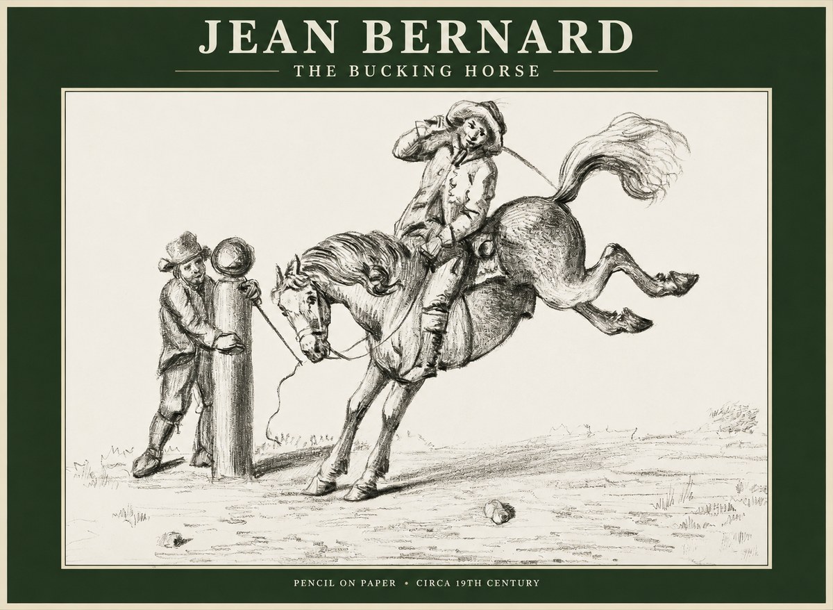 Jean Bernard A Study of the Bucking Horse No2 - Póster