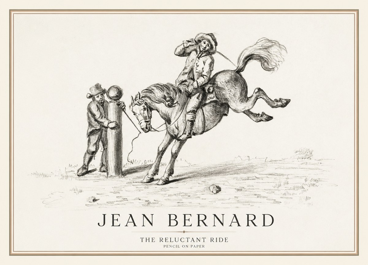 Jean Bernard A Study of the Bucking Horse No3 - Póster