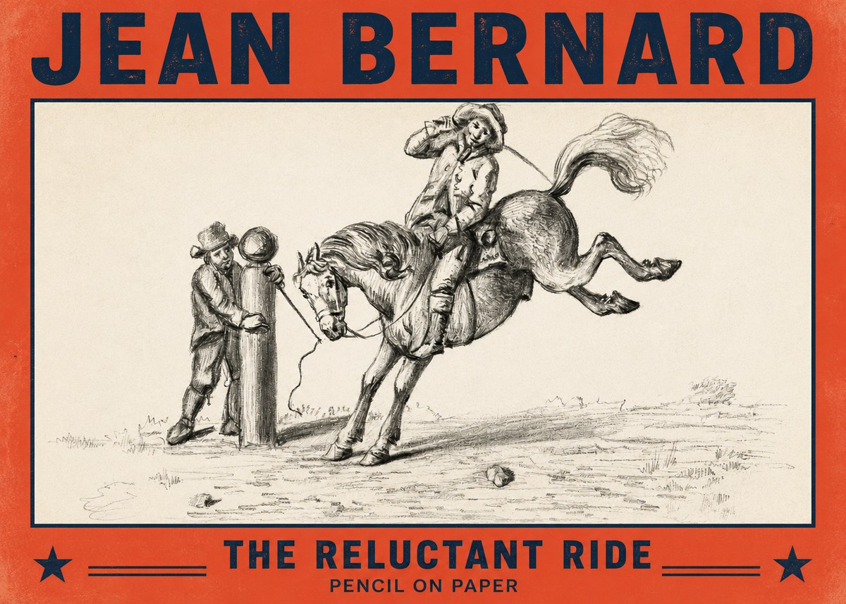 Jean Bernard A Study of the Bucking Horse No4 - Póster