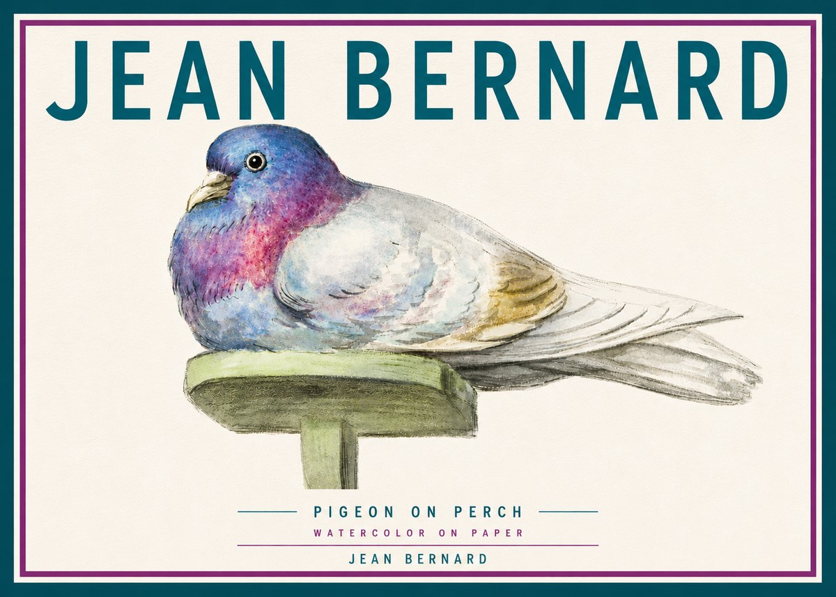 Jean Bernard Pigeon on Perch No6 - Póster