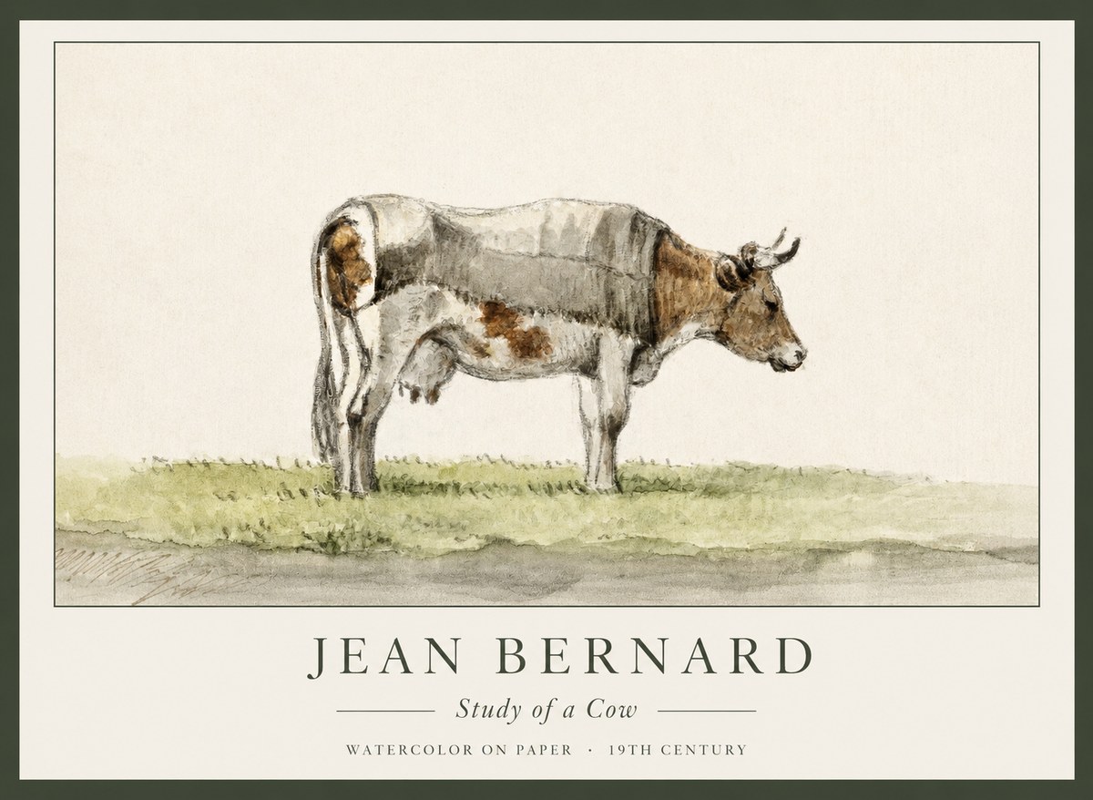 Jean Bernard Study of a Cow XIV No1 - Póster