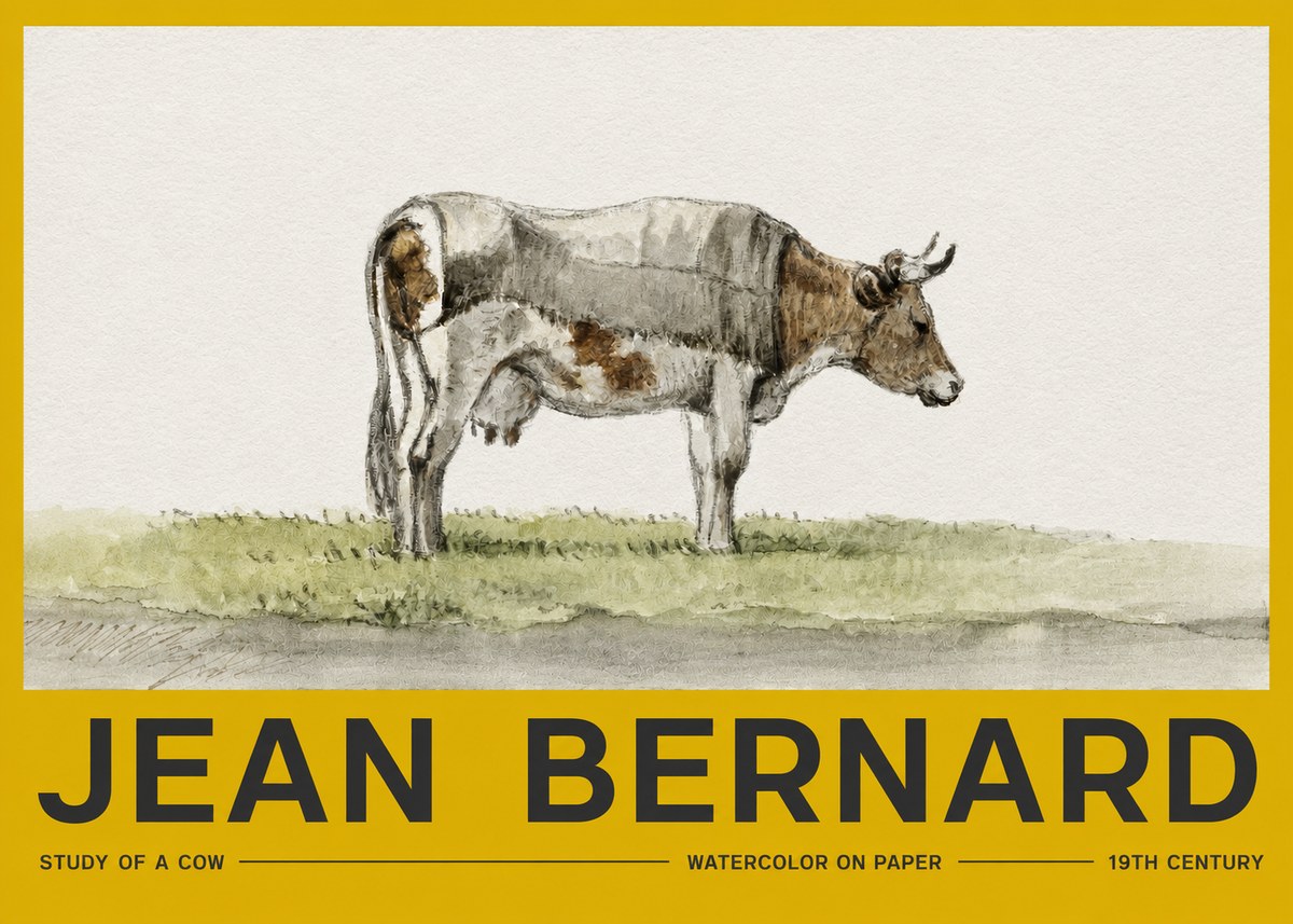 Jean Bernard Study of a Cow XIV No2 - Póster